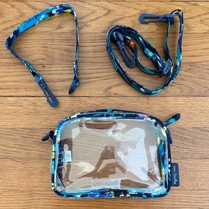 Vera Bradley Clear Crossbody with Blue Floral Strap